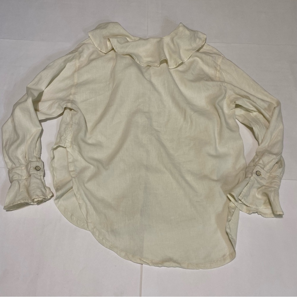We The Free Cream Ruffled Bib Collar Blouse - Picture 7 of 16